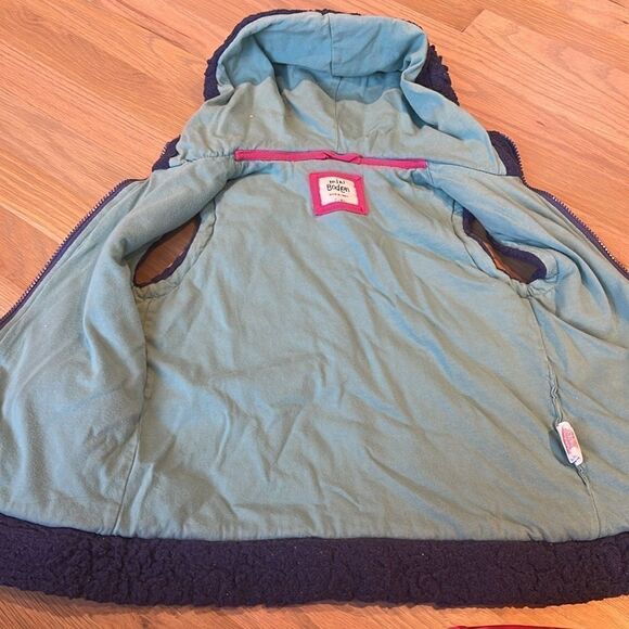 Mini Boden Chunky Blue Hooded Vest Size 7-8 - Picture 4 of 5
